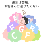 選択は苦痛。お客さんは選びたくない