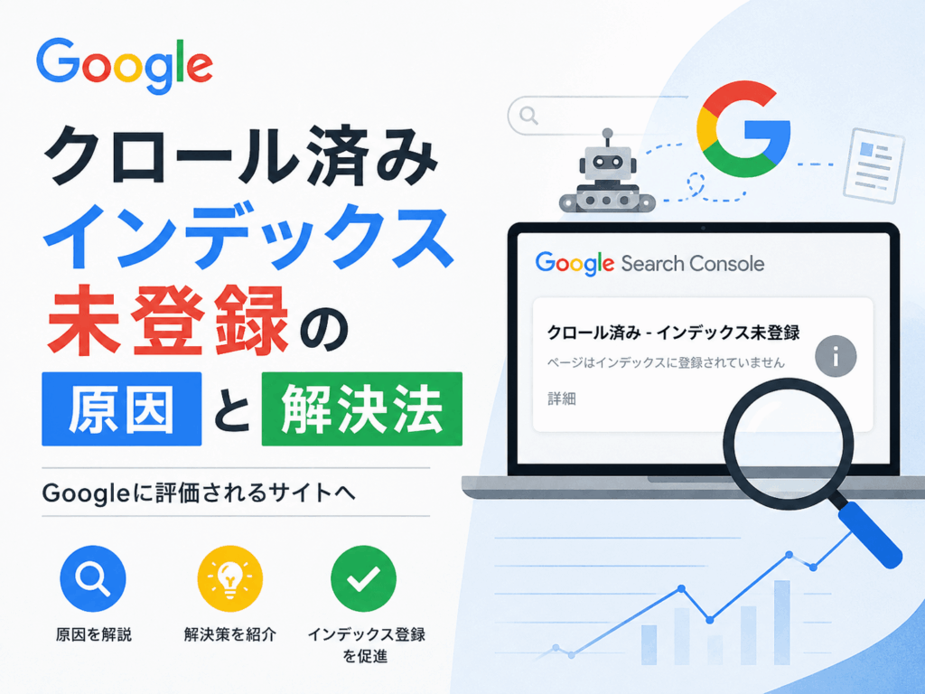 グーグルサーチコンソール クロール済み インデックス未登録